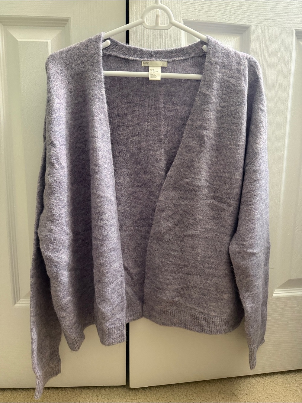 H&M Cozy Lavender Open-Front Women's Sweater Cardigan